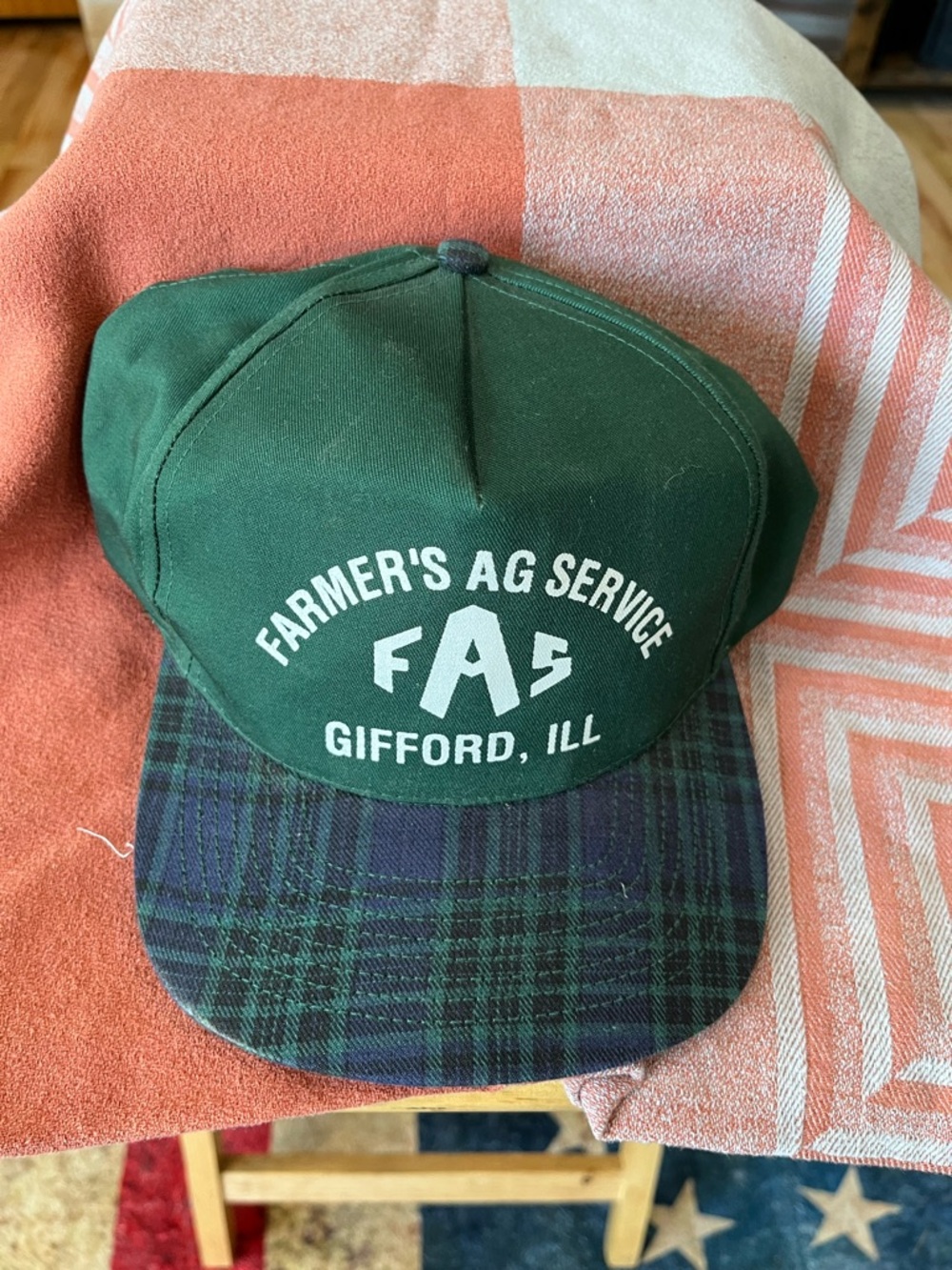 Farmer's Ag Service Green Plaid Hat